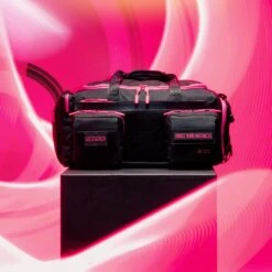 40L Ultimate Duffle Bag Black Neon Pink -Urban Carry Store 40LDUFFLENEONPINKZIPREEL