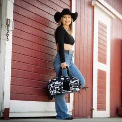 20L Mini Duffle Bag Black White Cow -Urban Carry Store 553B2EB2 2CB4 4815 9DFD 693713DC489F