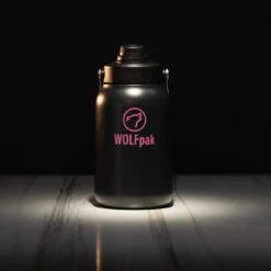 64oz Flask Black Pink Letters