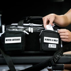 20L Mini Duffle Bag Black With White Accents -Urban Carry Store A7R05106 Enhanced NR