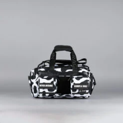 20L Mini Duffle Bag Black White Cow -Urban Carry Store B9F1D03F 284B 4349 B92C 9A439D892674