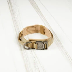 Tactical Nylon Dog Collar Khaki