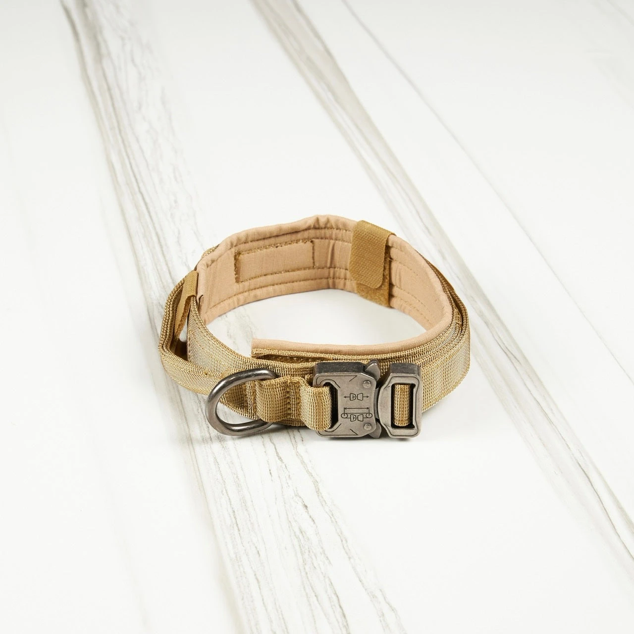 Tactical Nylon Dog Collar Khaki 3 Tactical Nylon Dog Collar Khaki