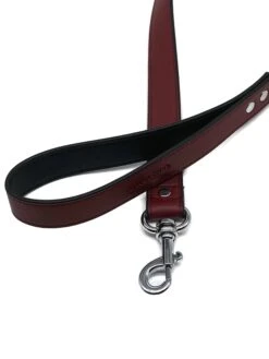 Luxury Dog Leash Burgundy Red & Black -Urban Carry Store LuxuryLeadRed Black2