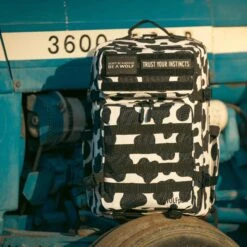 45L Backpack Black White Cow -Urban Carry Store a7r07046 enhanced nr