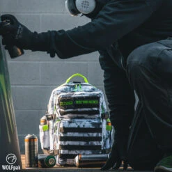 35L Backpack Timber Wolf Graffiti Green -Urban Carry Store graffiti green2 1 1